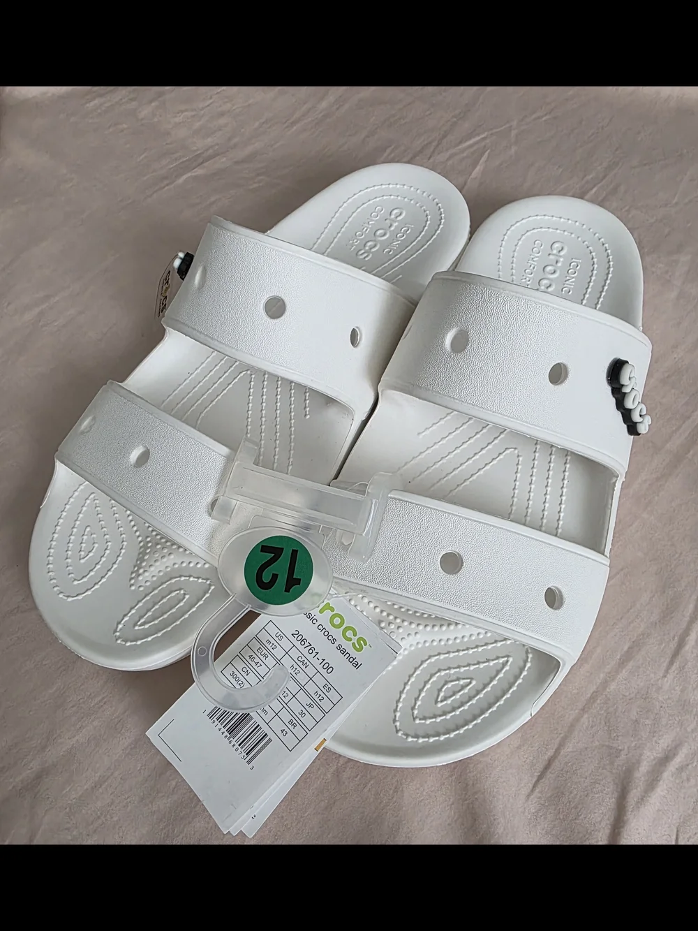 CROCS Mens White Classic Clog Slip-Ons NEW